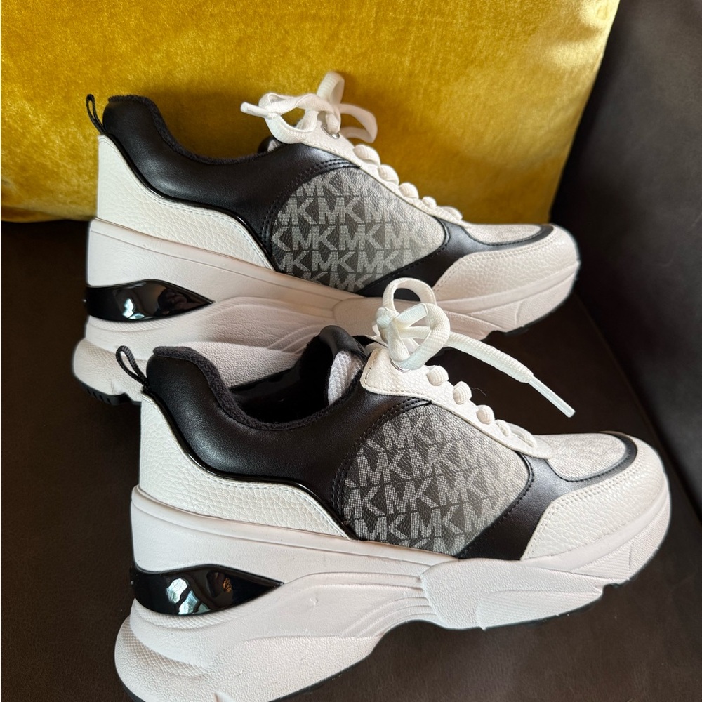 Michael Kors Black and White Logo Sneakers